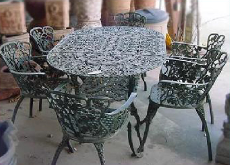 Cast Aluminum Garden Patio Furniture 7 pc Oakleaf Dining Set